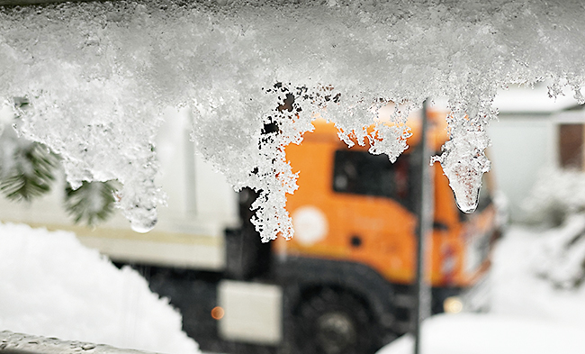 Müllabfuhr im Winter